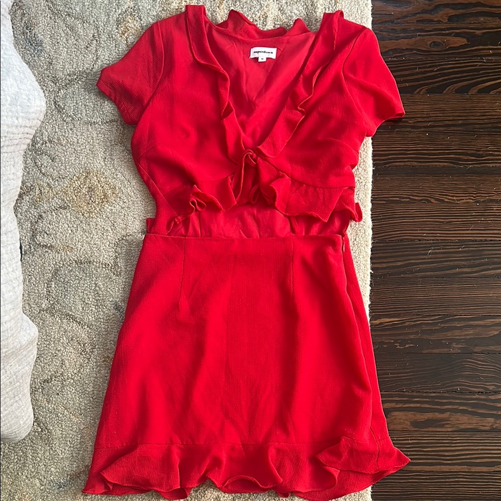 Red Ruffled Dress - Picture 2 of 4